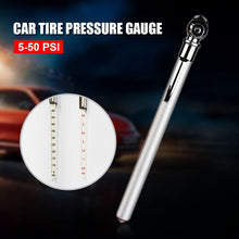 Load image into Gallery viewer, Metal Tire Pressure Gauge Tmps Digital Display Automobile 5-50PSI Silver Stainless Steel Motorcycle Test Tyre Tire Pressure Pen