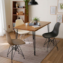 Load image into Gallery viewer, Minimalist Modern Design Plastic and black metal Leg Dining Side Chair Simple Design black cafe loft leisure chair modern chair