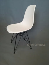 Load image into Gallery viewer, Minimalist Modern Design Plastic and black metal Leg Dining Side Chair Simple Design black cafe loft leisure chair modern chair