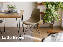Load image into Gallery viewer, Minimalist Modern Design Plastic and black metal Leg Dining Side Chair Simple Design black cafe loft leisure chair modern chair