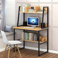 Load image into Gallery viewer, Modern Computer Desk With 2-Tier Shelves PC Workstation Study Table Home Office White/Yellow Choose