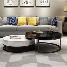 Load image into Gallery viewer, Modern minimalist simple coffee table Nordic living room small tempered glass coffee table creative fashion round tea table