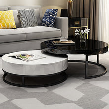 Load image into Gallery viewer, Modern minimalist simple coffee table Nordic living room small tempered glass coffee table creative fashion round tea table