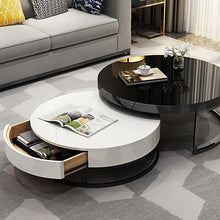 Load image into Gallery viewer, Modern minimalist simple coffee table Nordic living room small tempered glass coffee table creative fashion round tea table