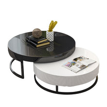Load image into Gallery viewer, Modern minimalist simple coffee table Nordic living room small tempered glass coffee table creative fashion round tea table