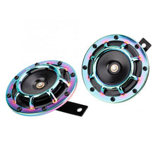 Load image into Gallery viewer, Modified Multicolour Horn Speakers Klaxon Loudspeaker 12V Universal for Automobile Motorcycle