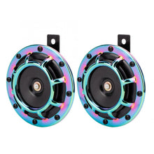 Load image into Gallery viewer, Modified Multicolour Horn Speakers Klaxon Loudspeaker 12V Universal for Automobile Motorcycle