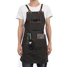 Load image into Gallery viewer, Motorcycle Automobile Accessories Canvas Real Leather Patchwork Man Apron Pockets Work Apron For Men's Gift D40