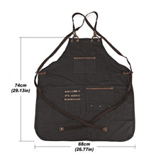 Load image into Gallery viewer, Motorcycle Automobile Accessories Canvas Real Leather Patchwork Man Apron Pockets Work Apron For Men's Gift D40