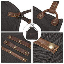 Load image into Gallery viewer, Motorcycle Automobile Accessories Canvas Real Leather Patchwork Man Apron Pockets Work Apron For Men's Gift D40