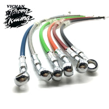 Load image into Gallery viewer, Motorcycle Dirt Bike Braided Brake Hose Line Steel Brake cable Hydraulic Banjo pipe 400mm-1500mm for motorcycle Universal Racing