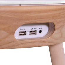 Load image into Gallery viewer, Multifunctional sofa side table creative smart Bluetooth speaker wireless charging USB solid wood round end table