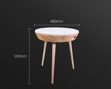 Load image into Gallery viewer, Multifunctional sofa side table creative smart Bluetooth speaker wireless charging USB solid wood round end table