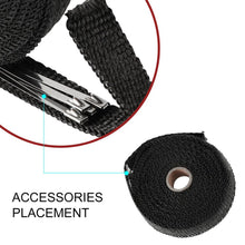 Load image into Gallery viewer, New 2.5CM 5M Thermal Exhaust Header Pipe Tape Heat Insulating Wrap Tape Fireproof Cloth Roll With 4 Durable Steel Ties Kit