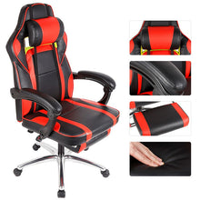 Load image into Gallery viewer, New Gaming Office Chair with Armrests Headrest Footrest High Back Tilt Swivel Chair for Working Studying Gaming PU Leather HWC