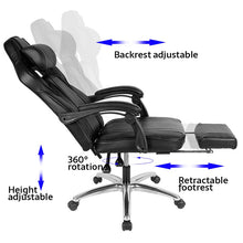Load image into Gallery viewer, New Gaming Office Chair with Armrests Headrest Footrest High Back Tilt Swivel Chair for Working Studying Gaming PU Leather HWC