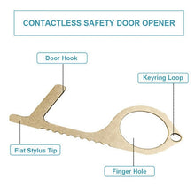 Load image into Gallery viewer, No touch key EDC door handle Portable Press Elevator Tool Hygiene Hand Antimicrobial Alloy Door Opener Door Handle Key Metal