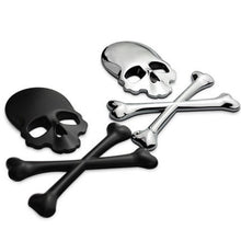 Load image into Gallery viewer, Noizzy Skull Face Motorcycle Badge Car Sticker Bones Skeleton 3D Metal Emblem Gold Black Chrome 3M Tape Automobile Car Styling