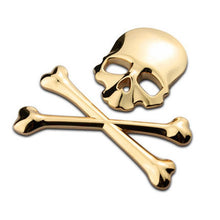 Load image into Gallery viewer, Noizzy Skull Face Motorcycle Badge Car Sticker Bones Skeleton 3D Metal Emblem Gold Black Chrome 3M Tape Automobile Car Styling