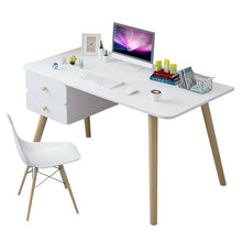 Load image into Gallery viewer, Nordic computer desk desk home simple student writing desk desktop simple solid wood small table study table with  drawer