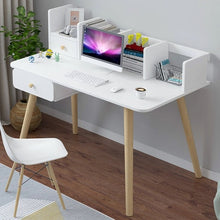 Load image into Gallery viewer, Nordic computer desk desk home simple student writing desk desktop simple solid wood small table study table with  drawer