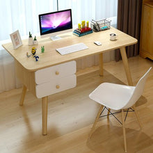 Load image into Gallery viewer, Nordic computer desk desk home simple student writing desk desktop simple solid wood small table study table with  drawer