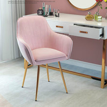 Load image into Gallery viewer, Nordic luxury dining chair net red nail makeup chair tea coffee chair home designer wrought iron home study bedroom chair