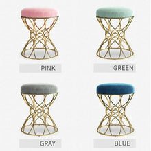 Load image into Gallery viewer, Nordic makeup stool bedroom nail shop princess chair makeup chairs modern minimalist iron gold dressing stool chairs