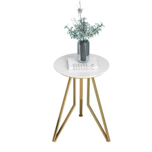 Load image into Gallery viewer, Nordic simple wrought iron marble side sofa corner living room golden small coffee table creative small round table