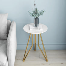 Load image into Gallery viewer, Nordic simple wrought iron marble side sofa corner living room golden small coffee table creative small round table
