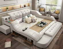 Load image into Gallery viewer, Norway Modern Bedroom Storage Leather Bed Multifunction Message Tatami Bed Smart Bed With Bluetooth Speaker