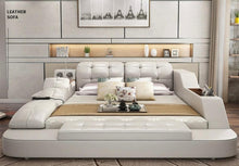 Load image into Gallery viewer, Norway Modern Bedroom Storage Leather Bed Multifunction Message Tatami Bed Smart Bed With Bluetooth Speaker