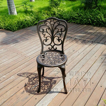 Load image into Gallery viewer, Outdoor Indoor use Patio Cast Aluminum Bistro Set table with 2 chairs in Antique Copper