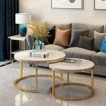 Load image into Gallery viewer, Popular Modern 100% Marble Round Coffee Table for Living Room 2 in 1 Combination Tea Table журнальный столик mesa de centro
