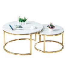 Load image into Gallery viewer, Popular Modern 100% Marble Round Coffee Table for Living Room 2 in 1 Combination Tea Table журнальный столик mesa de centro