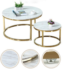 Load image into Gallery viewer, Popular Modern 100% Marble Round Coffee Table for Living Room 2 in 1 Combination Tea Table журнальный столик mesa de centro