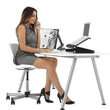 Load image into Gallery viewer, Portable Foldable Adjustable Laptop Desk Computer Table Stand Tray Notebook Lap PC Folding Desk Table with Mouse with fan