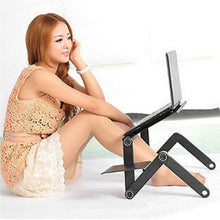 Load image into Gallery viewer, Portable Foldable Adjustable Laptop Desk Computer Table Stand Tray Notebook Lap PC Folding Desk Table with Mouse with fan