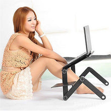 Load image into Gallery viewer, Portable Foldable Adjustable Laptop Desk Computer Table Stand Tray Notebook Lap PC Folding Desk Table with Mouse with fan