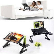 Load image into Gallery viewer, Portable Foldable Adjustable Laptop Desk Computer Table Stand Tray Notebook Lap PC Folding Desk Table with Mouse with fan