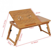 Load image into Gallery viewer, Portable Folding Bamboo Laptop Table Sofa Bed Office Laptop Stand Desk With Fan Bed Table For Computer Notebook Studying