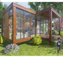 Load image into Gallery viewer, Quick easy assembly custom outdoor stylish design deluxe living glass villa tiny container prefab house