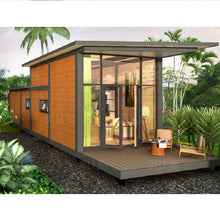 Load image into Gallery viewer, Quick easy assembly custom outdoor stylish design deluxe living glass villa tiny container prefab house