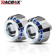Load image into Gallery viewer, RACBOX Pair 3 inch H1 HID Bi Xenon Projector Lens with White Red Blue Angel Eye CCFL Styling Headlight For Automobile Motorcycle