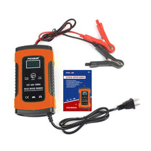 Load image into Gallery viewer, Red Car Battery Charger Automobile Motorcycle Intelligent Pulse Repair 12V 5A LCD Motocycle Battery Charging Device