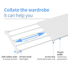 Load image into Gallery viewer, Retractable Closet Organizer Shelf Adjustable Kitchen Cabinet Storage Holder Cupboard Rack Wardrobe Organizer Bathroom Shelf