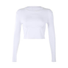 Load image into Gallery viewer, SUCHCUTE soild female tshirt knit long sleeve 2019 White Wild T Shirt casual fashion tee club simple women tops outfits