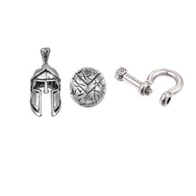 Load image into Gallery viewer, Set Spartan Helmet Shield Accessories Bracelet Necklace DIY Handmade Jewelry Connector Camping Survival Carabiner Accessories