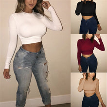 Load image into Gallery viewer, Sexy Fashion Women's Solid Color Bandage Clubwear 2019 New Summer Crop Tops Skinny Solid Basic Casual Tee Tank Tops