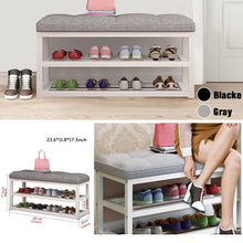 Load image into Gallery viewer, Shoe Bench Shoe Cabinet 2 Tier Simple Home Door Hallway Entryway Sit Seat Chair Storage Stool Shoe Rack Storage Organizer Rack